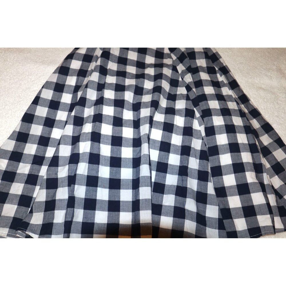 Maison Jules Blue Gingham Shirt Dress Sleeveless Fit and Flare Cotton Sundress M - Picture 9 of 9